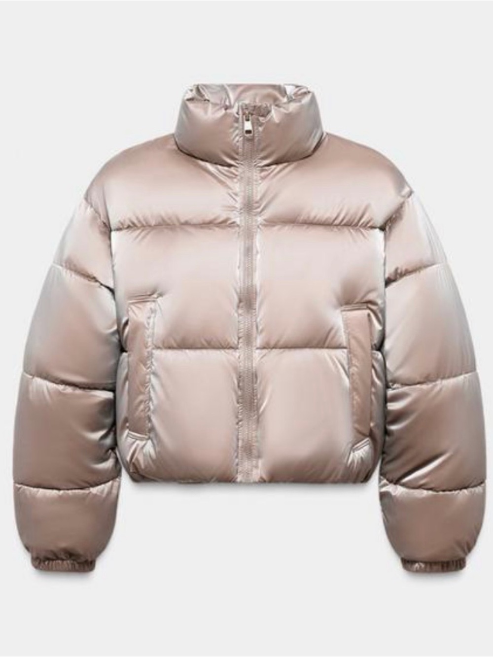 Zara Metalic Padded Anorak Metalic Jacket